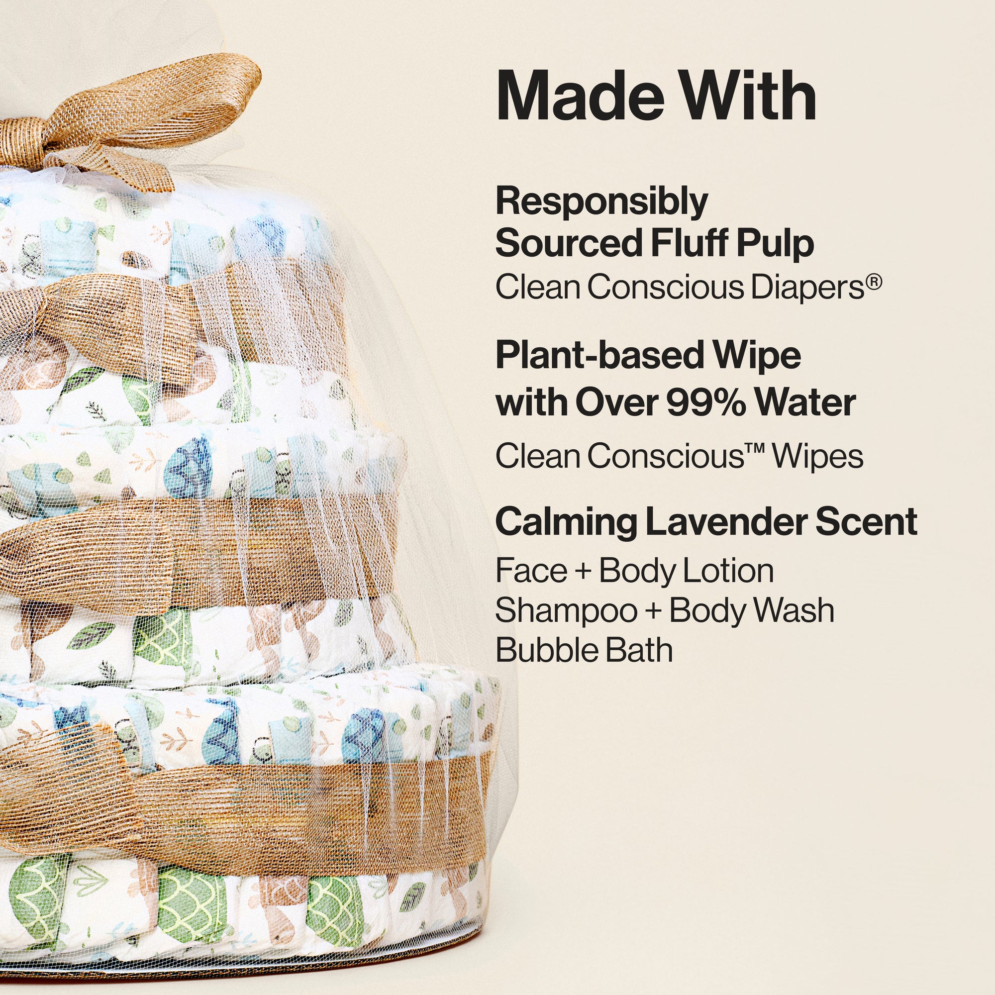 Diaper Cake, Turtle Time, Deluxe - Image 4